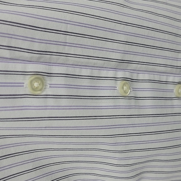 Land's End Purple and White Striped Button Down Size 12p - Picture 13 of 14